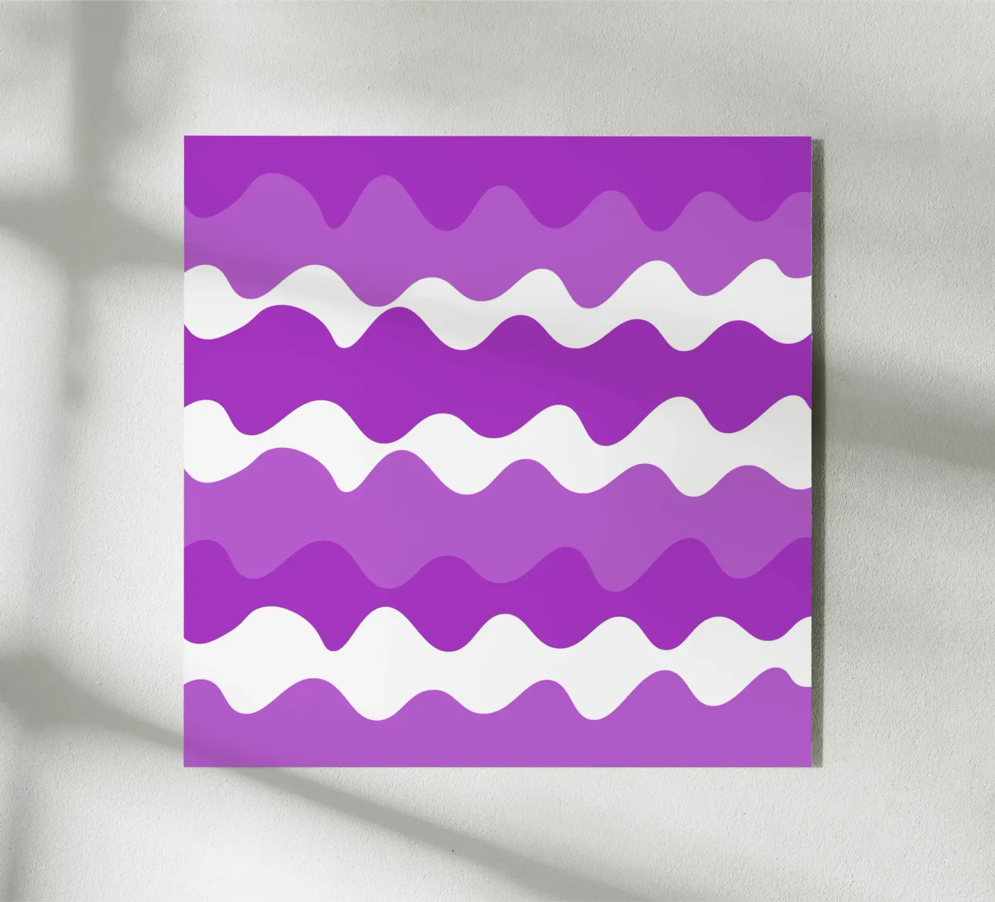 Purple horizontal wavy gradient acryl van baobabprintstore
