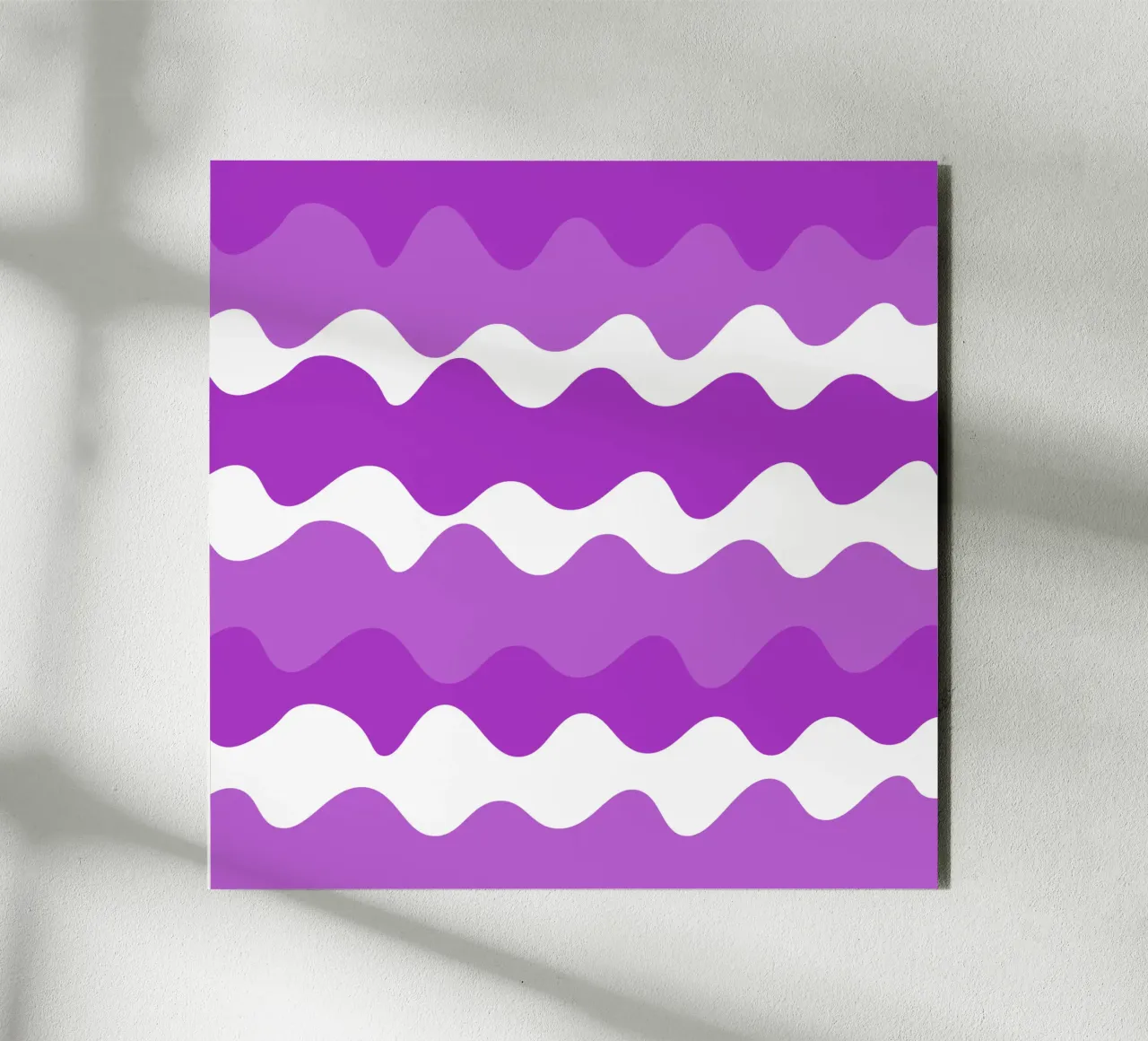 Purple horizontal wavy gradient alluminio dibond da baobabprintstore