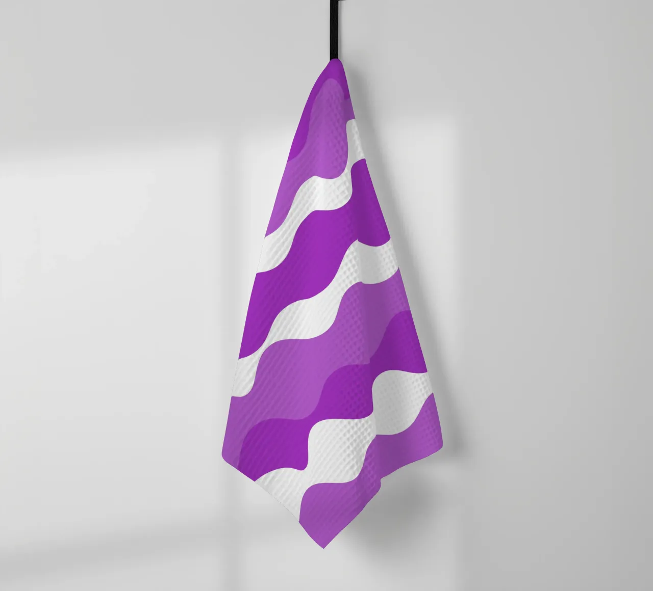 Purple horizontal wavy gradient canovaccio da cucina da baobabprintstore
