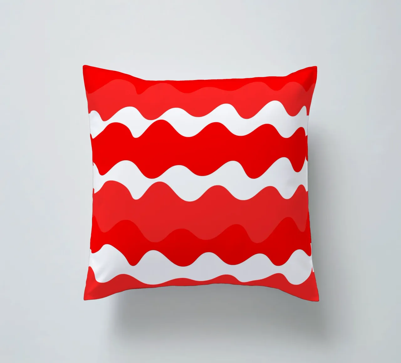 Red horizontal wavy gradient cuscino da baobabprintstore