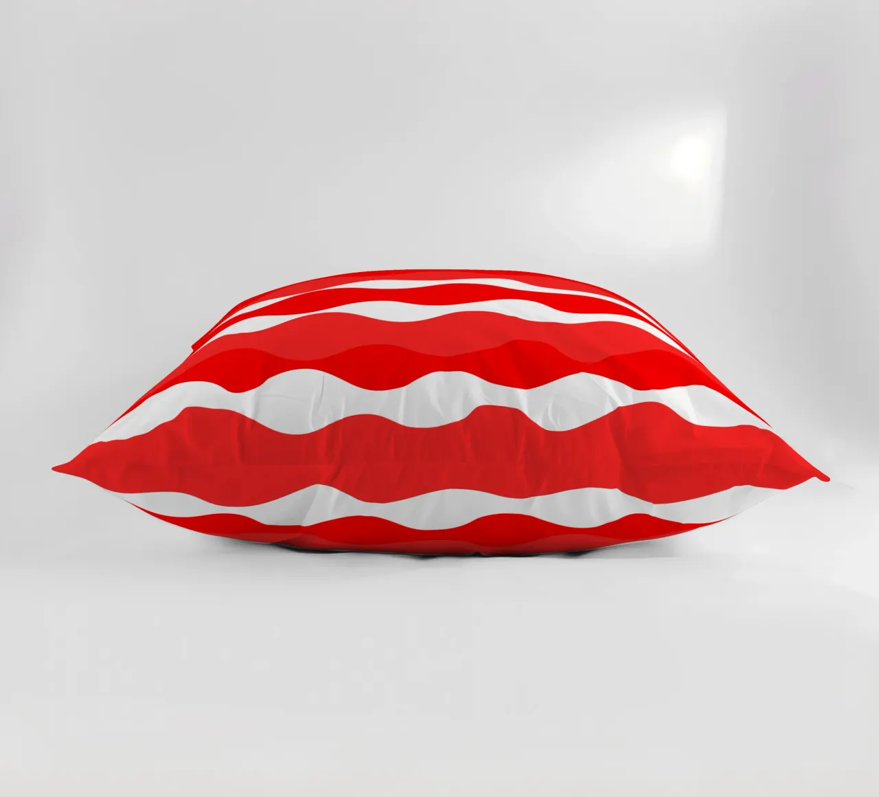Red horizontal wavy gradient cuscino da baobabprintstore