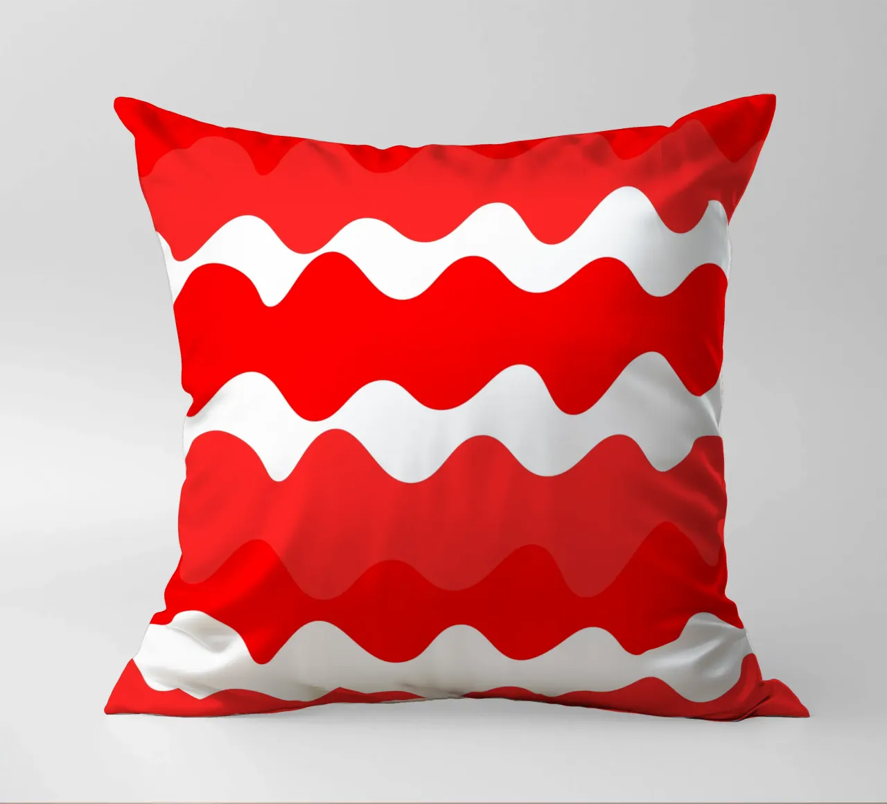Red horizontal wavy gradient cuscino da baobabprintstore