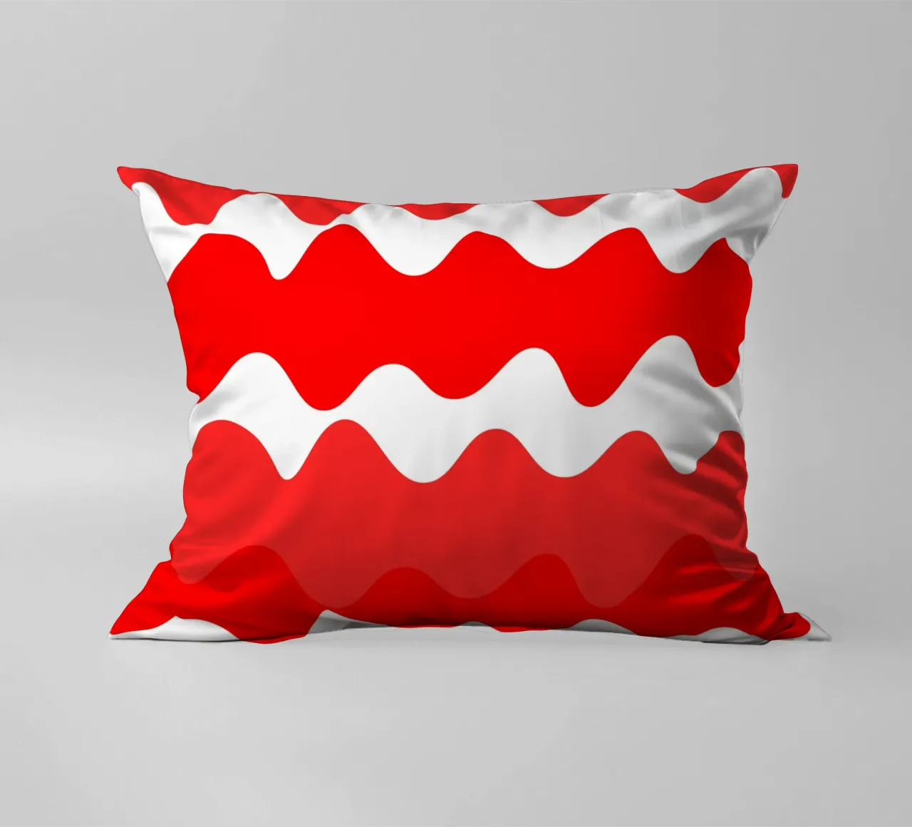 Red horizontal wavy gradient cuscino da baobabprintstore