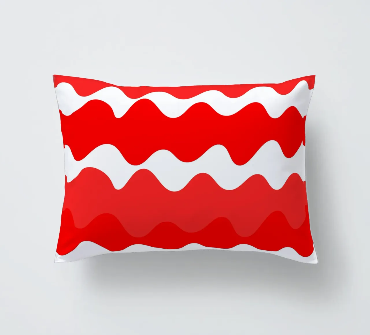Red horizontal wavy gradient cuscino da baobabprintstore
