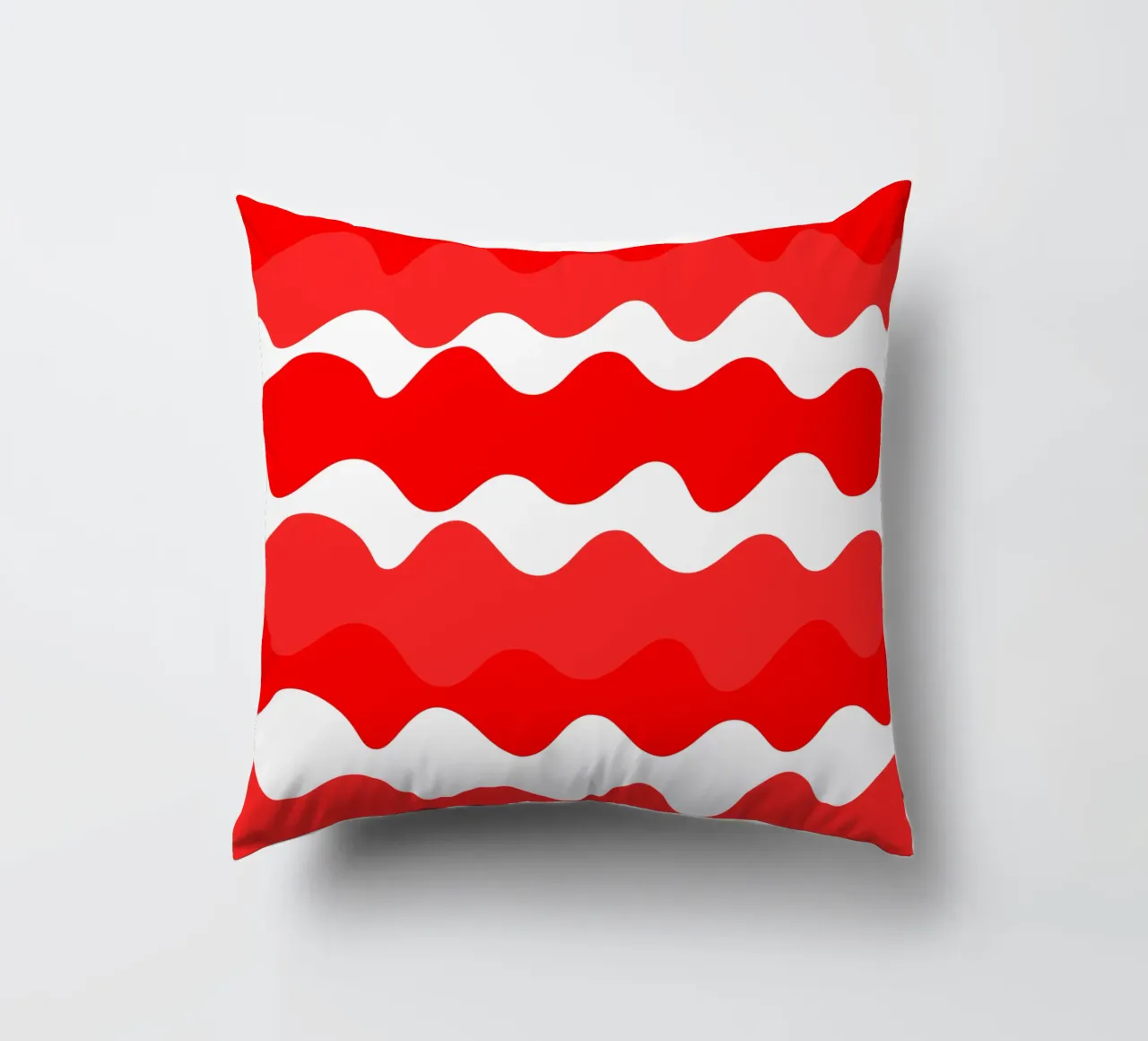 Red horizontal wavy gradient cuscino da baobabprintstore
