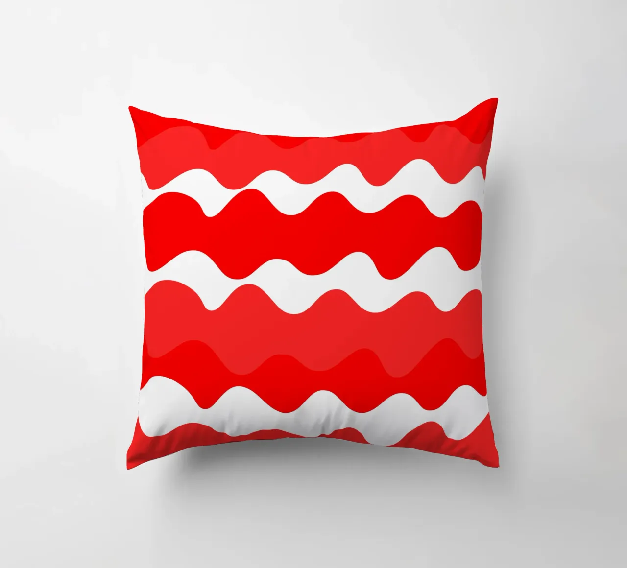 Red horizontal wavy gradient cuscino da baobabprintstore