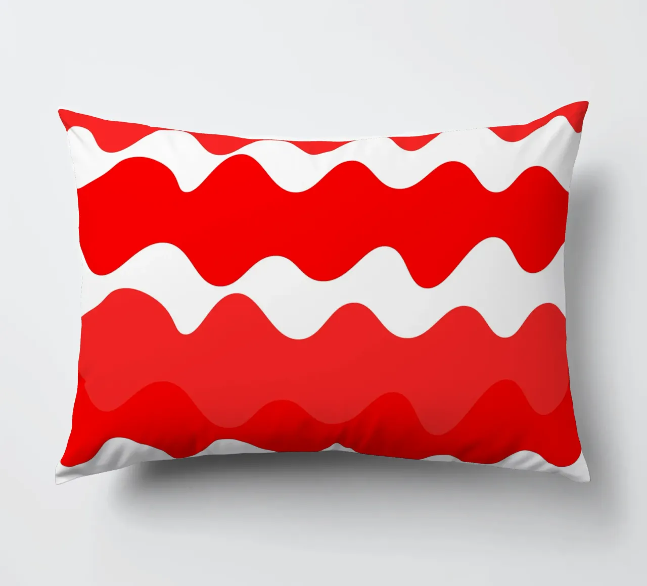 Red horizontal wavy gradient cuscino da baobabprintstore