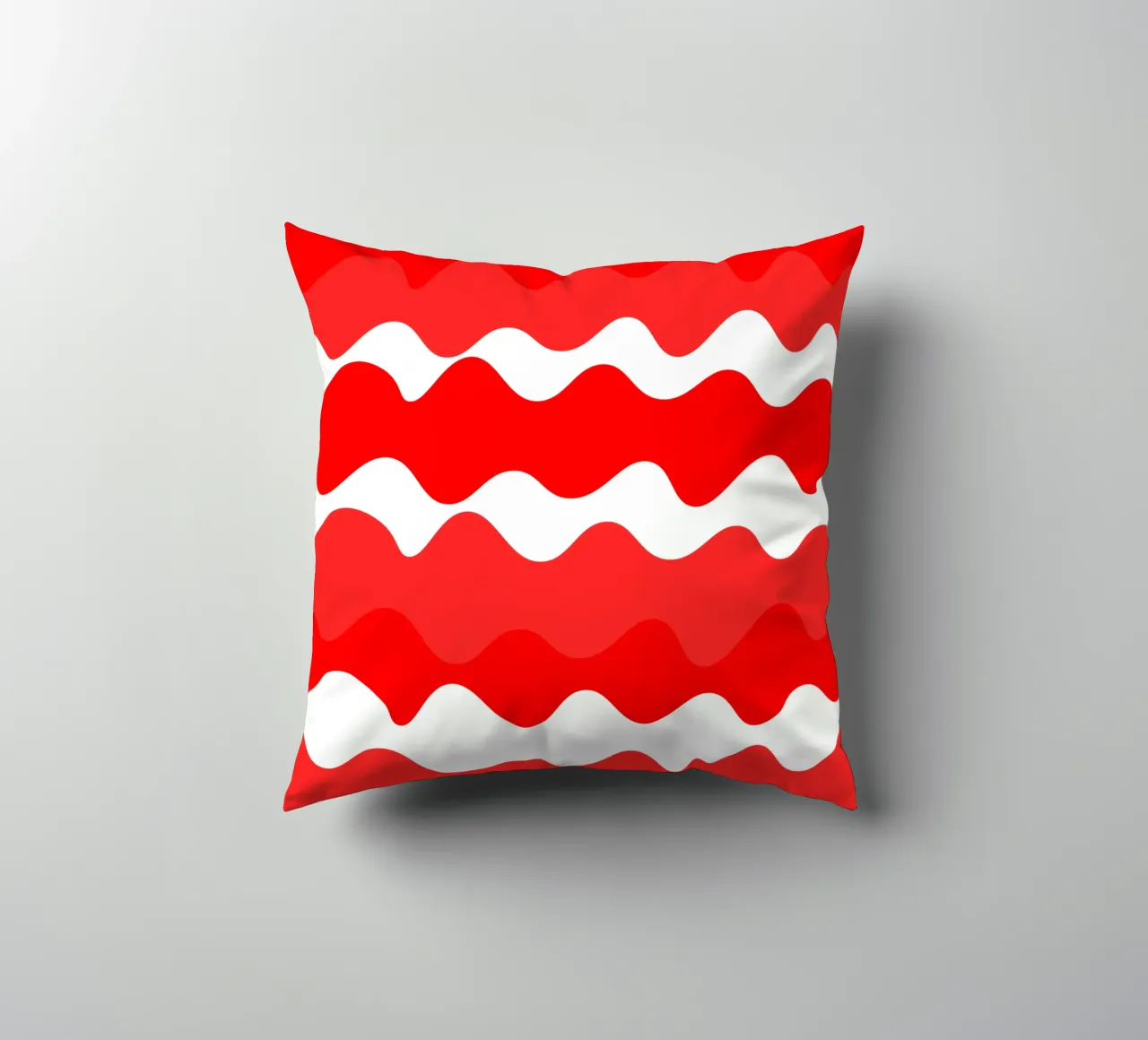 Red horizontal wavy gradient cuscino da baobabprintstore