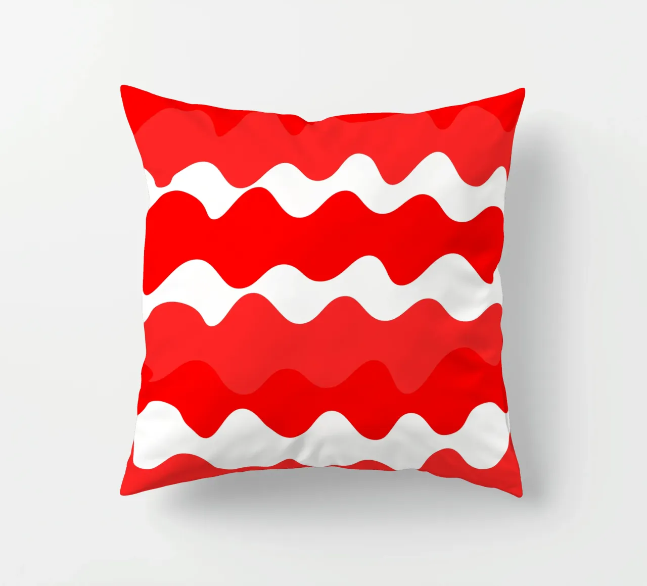 Red horizontal wavy gradient cuscino da baobabprintstore
