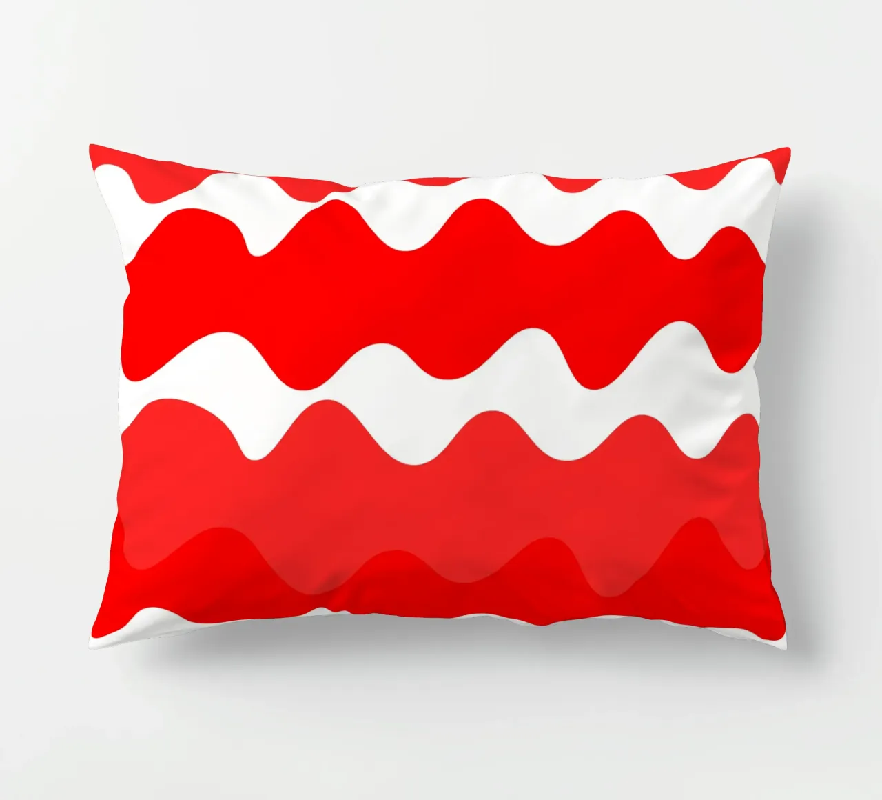 Red horizontal wavy gradient cuscino da baobabprintstore