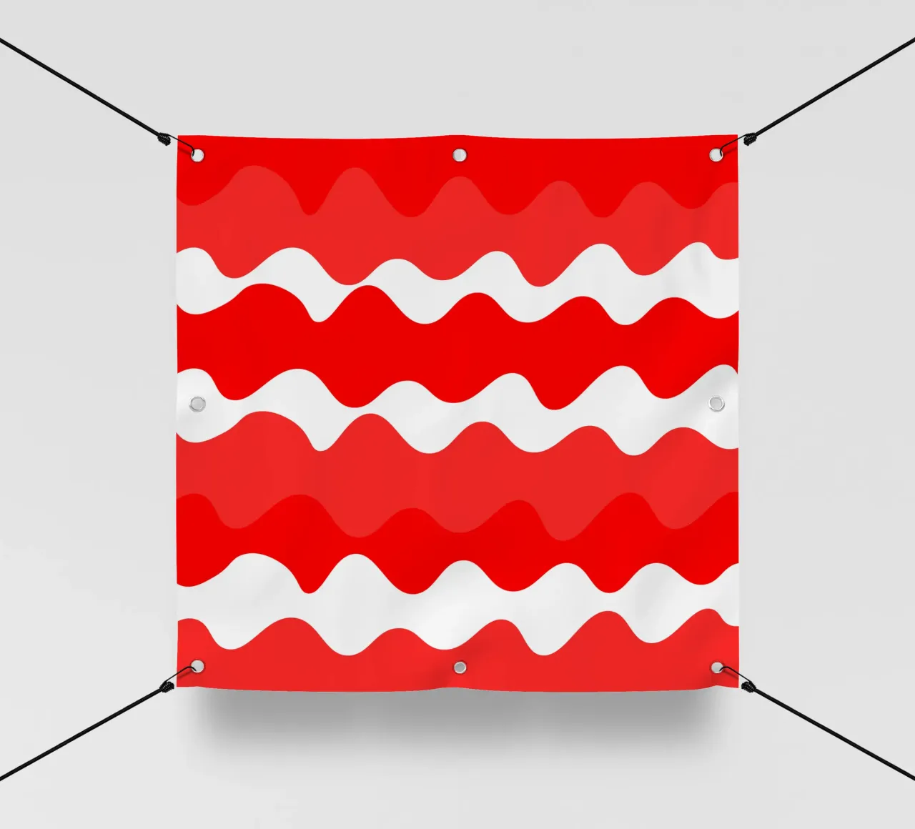 Red horizontal wavy gradient telo in pvc da baobabprintstore