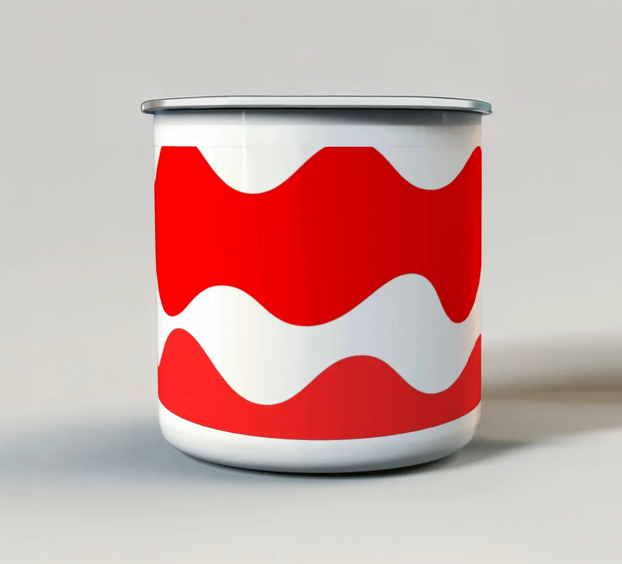 Red horizontal wavy gradient tazza in smalto da baobabprintstore