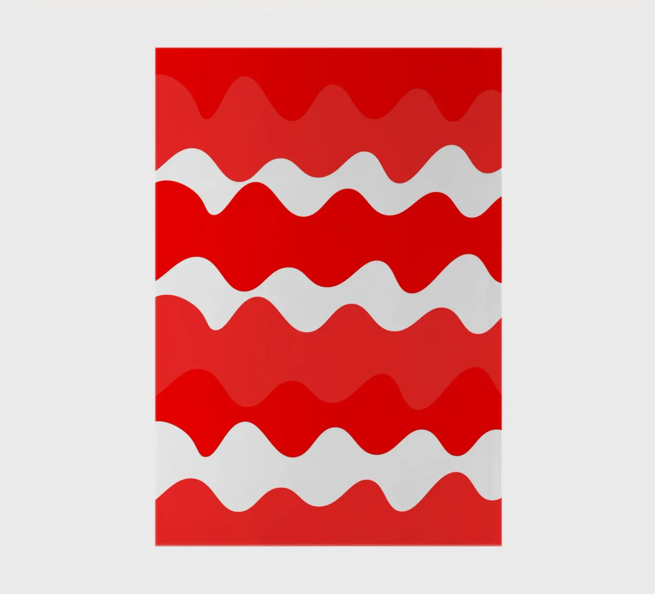 Red horizontal wavy gradient notebook by baobabprintstore