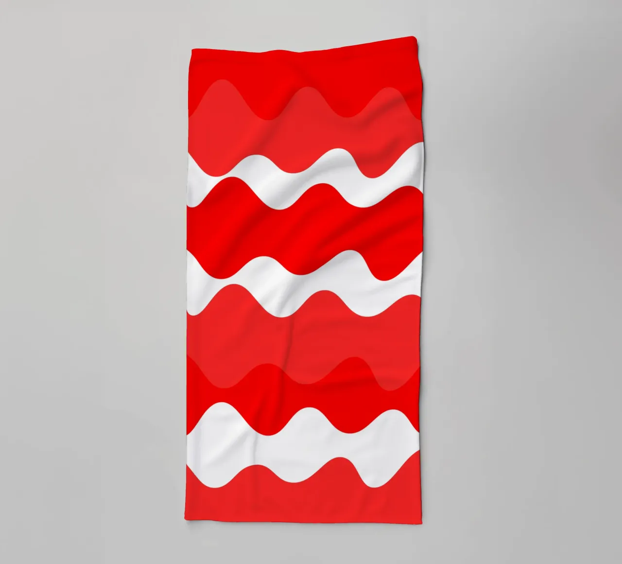 Red horizontal wavy gradient asciugamano da bagno da baobabprintstore
