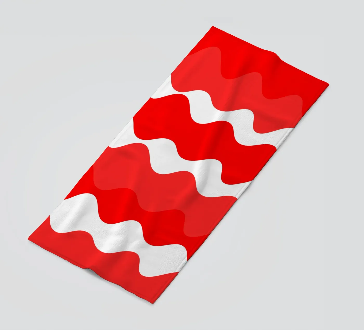 Red horizontal wavy gradient telo mare da baobabprintstore