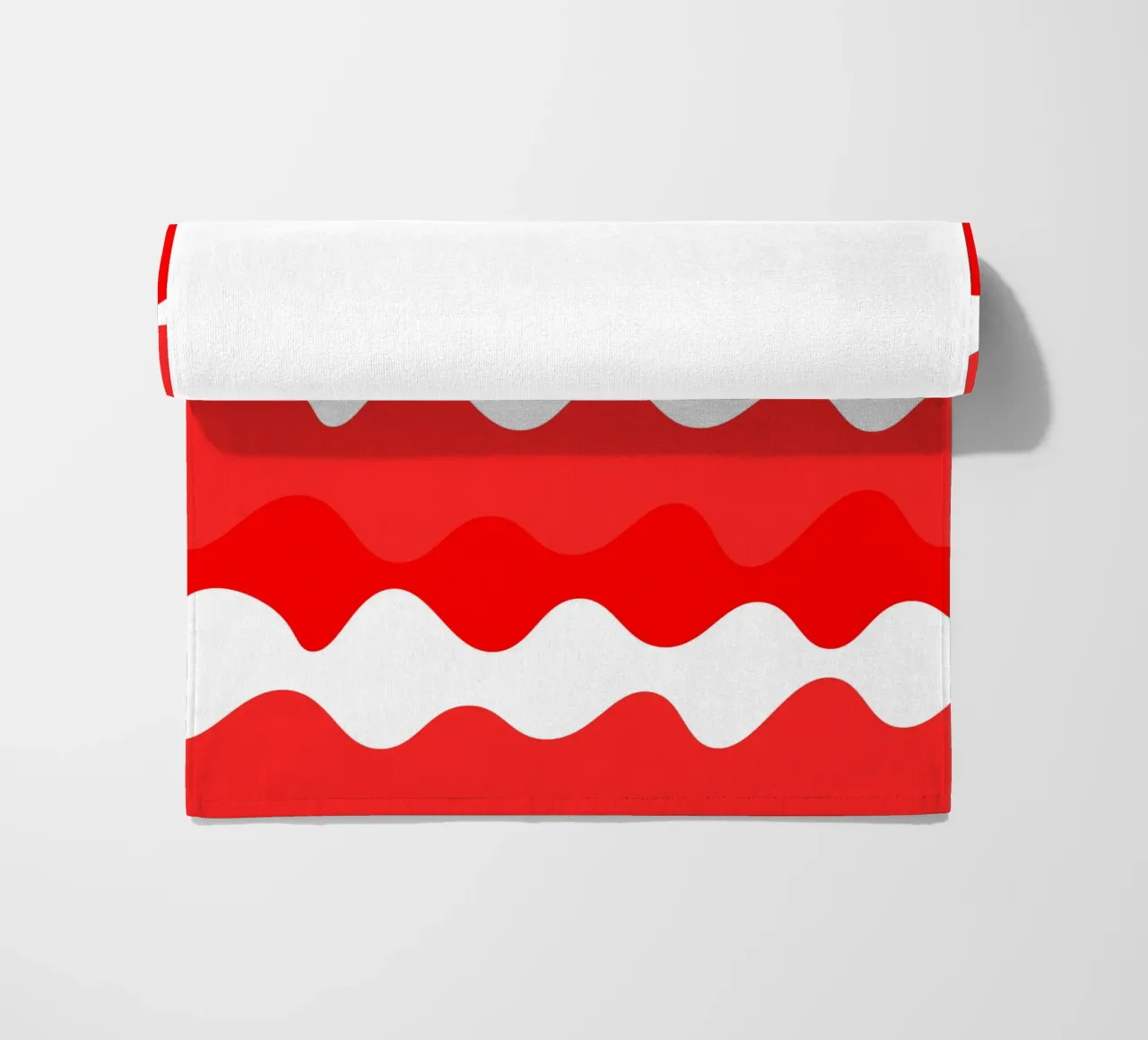 Red horizontal wavy gradient telo mare da baobabprintstore