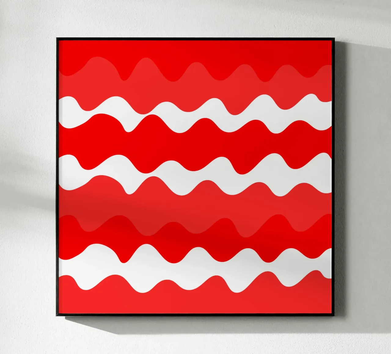 Red horizontal wavy gradient plexiglass da baobabprintstore