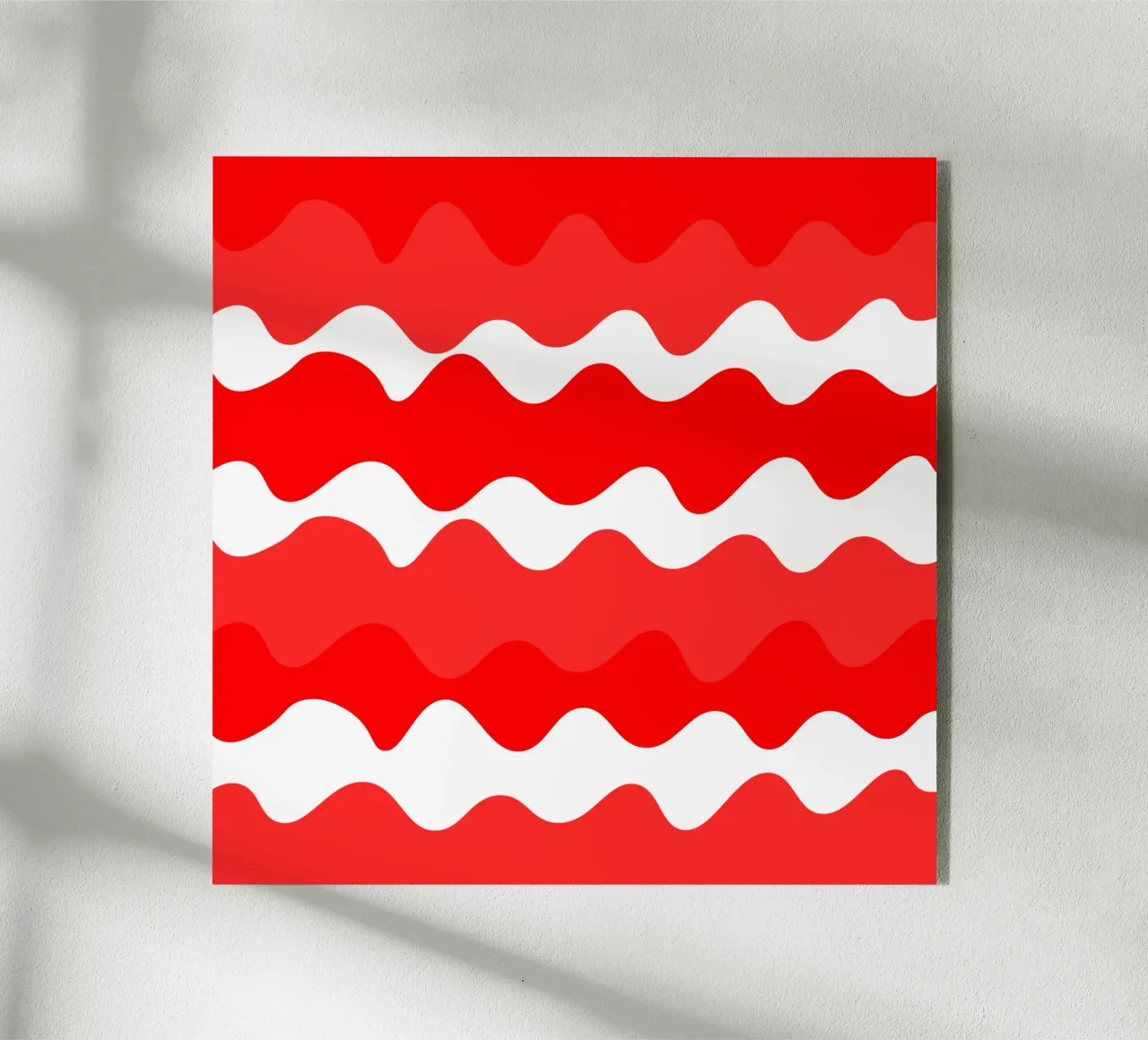 Red horizontal wavy gradient plexiglass da baobabprintstore