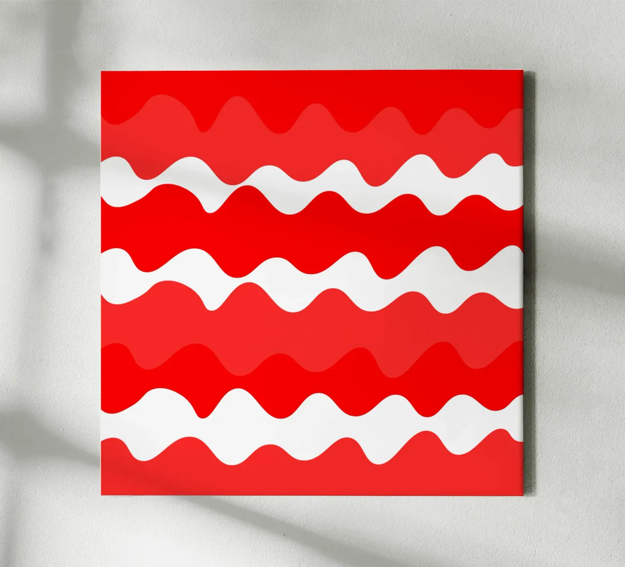 Red horizontal wavy gradient tela da baobabprintstore