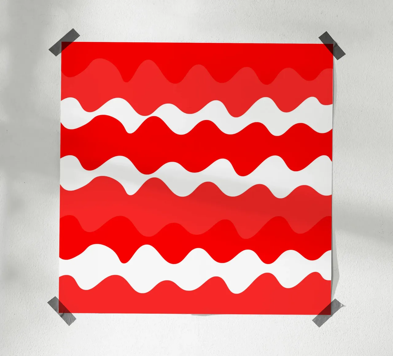 Red horizontal wavy gradient carta hahnemühle da baobabprintstore
