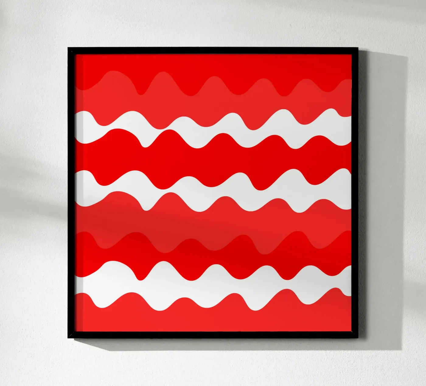 Red horizontal wavy gradient poster da baobabprintstore