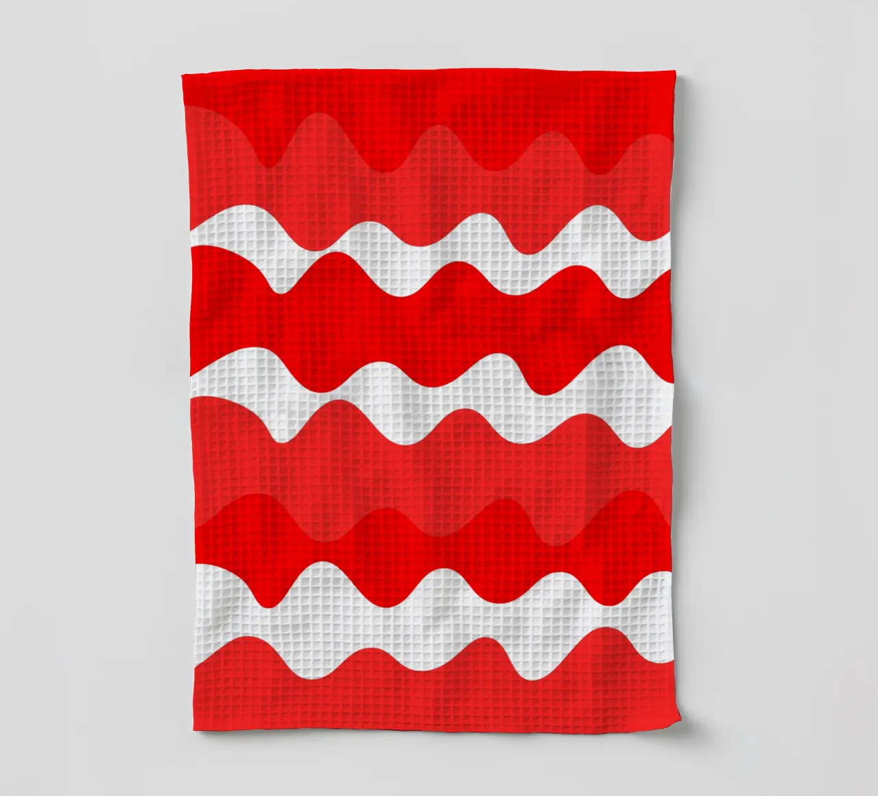 Red horizontal wavy gradient torchon de baobabprintstore
