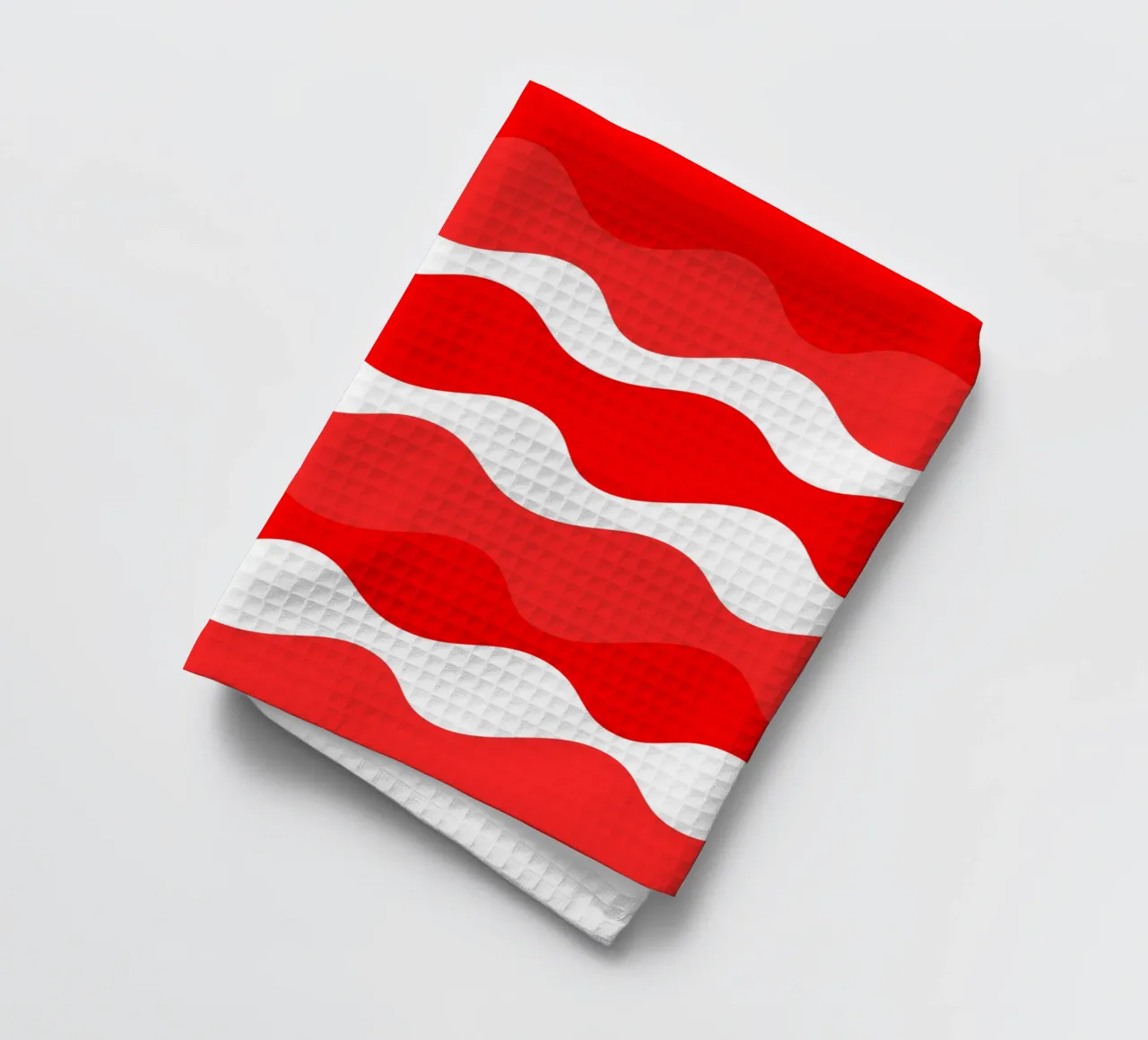 Red horizontal wavy gradient canovaccio da cucina da baobabprintstore