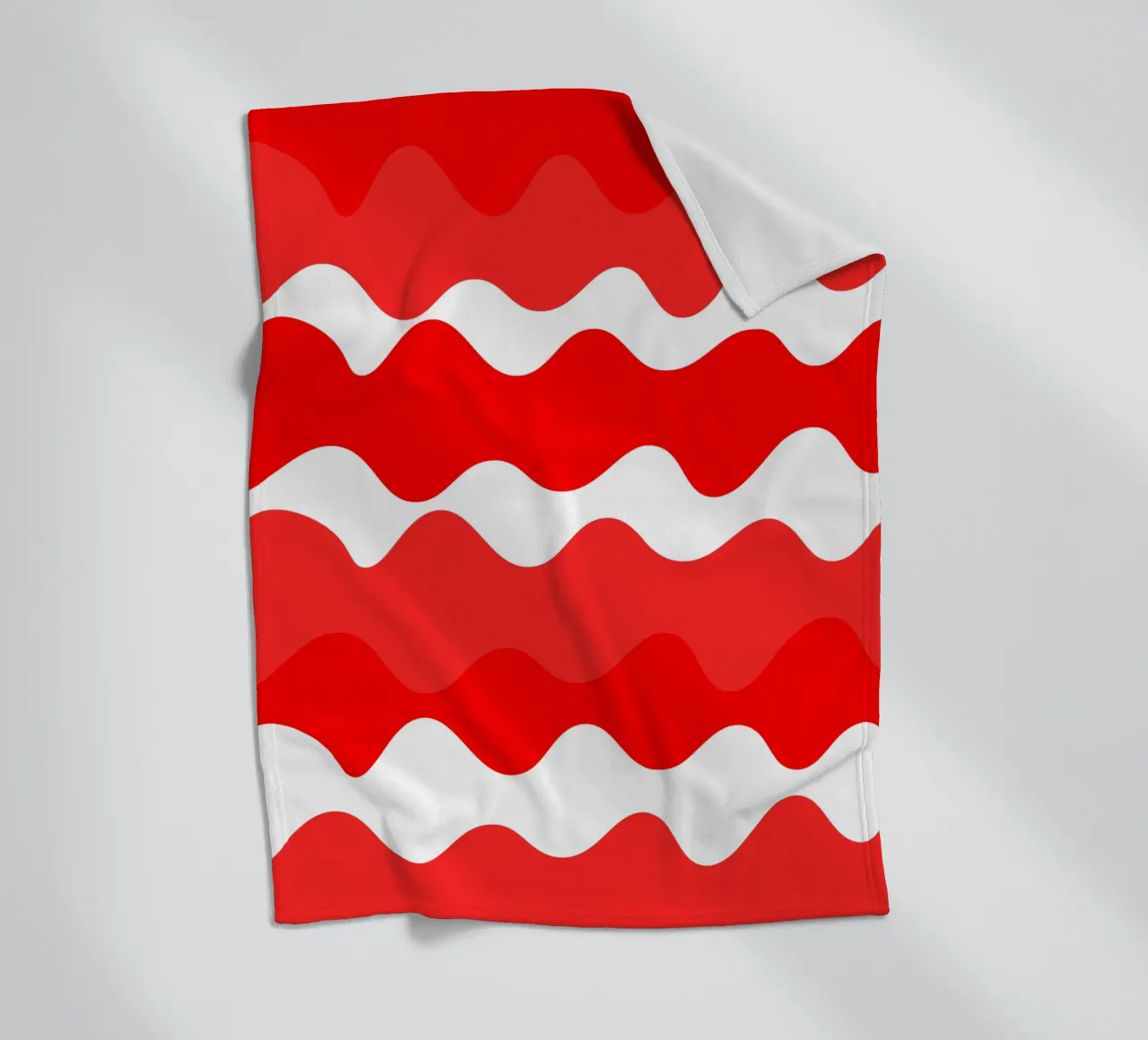 Red horizontal wavy gradient coperta in pile da baobabprintstore