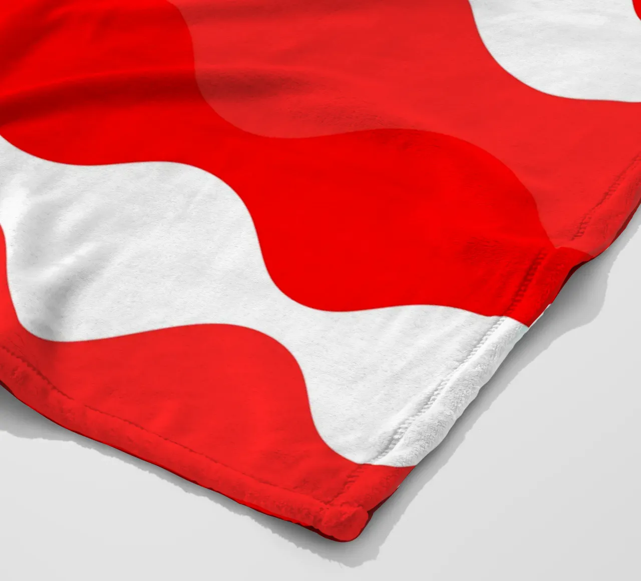 Red horizontal wavy gradient coperta in pile da baobabprintstore