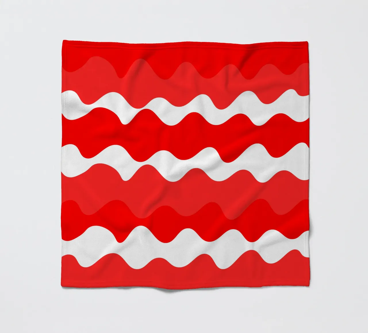 Red horizontal wavy gradient coperta in pile da baobabprintstore
