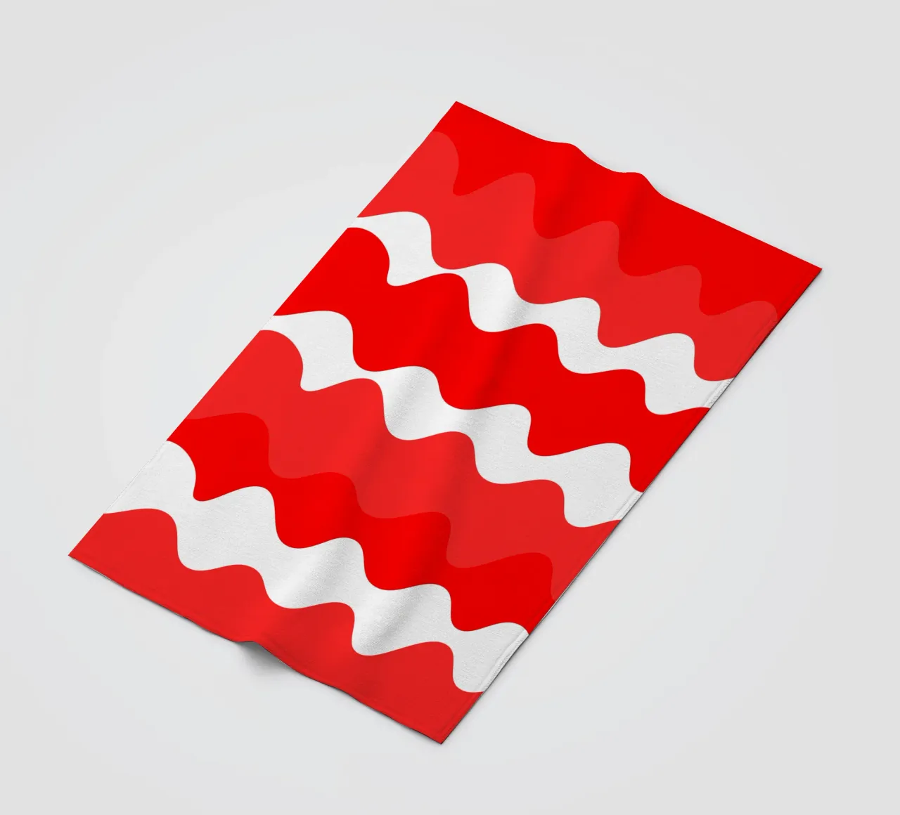Red horizontal wavy gradient coperta in pile da baobabprintstore