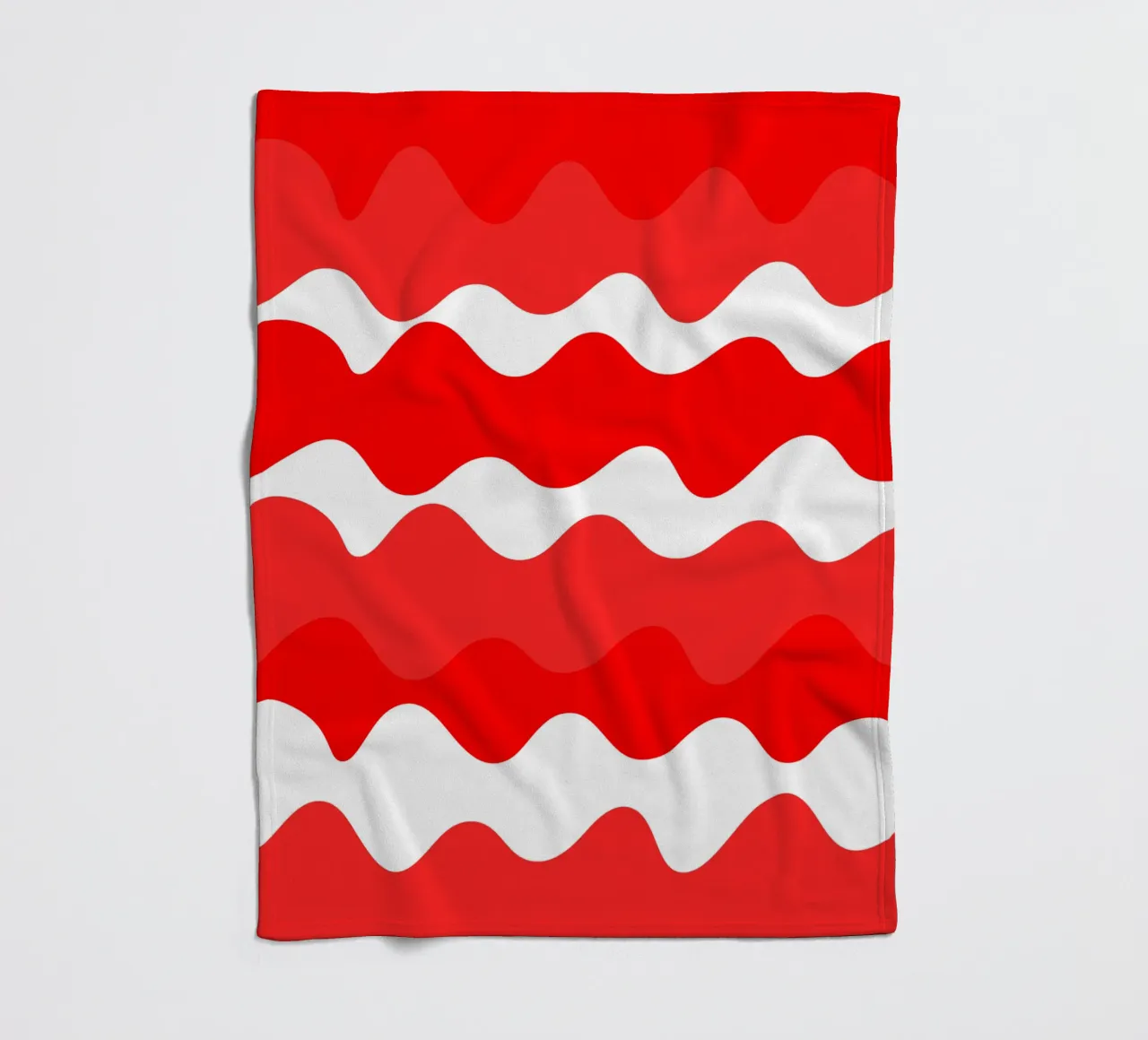 Red horizontal wavy gradient coperta in pile da baobabprintstore