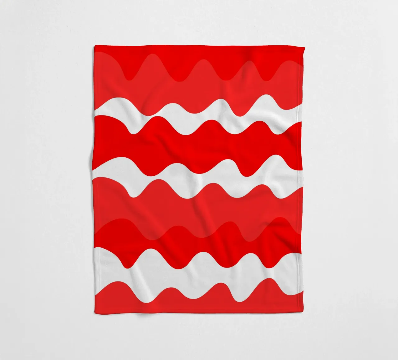 Red horizontal wavy gradient coperta in pile da baobabprintstore