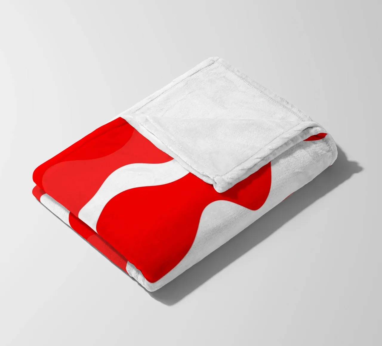 Red horizontal wavy gradient coperta in pile da baobabprintstore