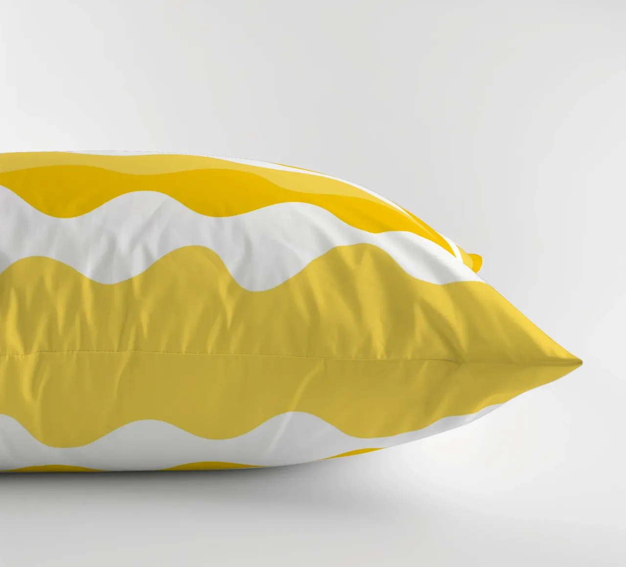 Yellow horizontal wavy gradient cuscino da baobabprintstore