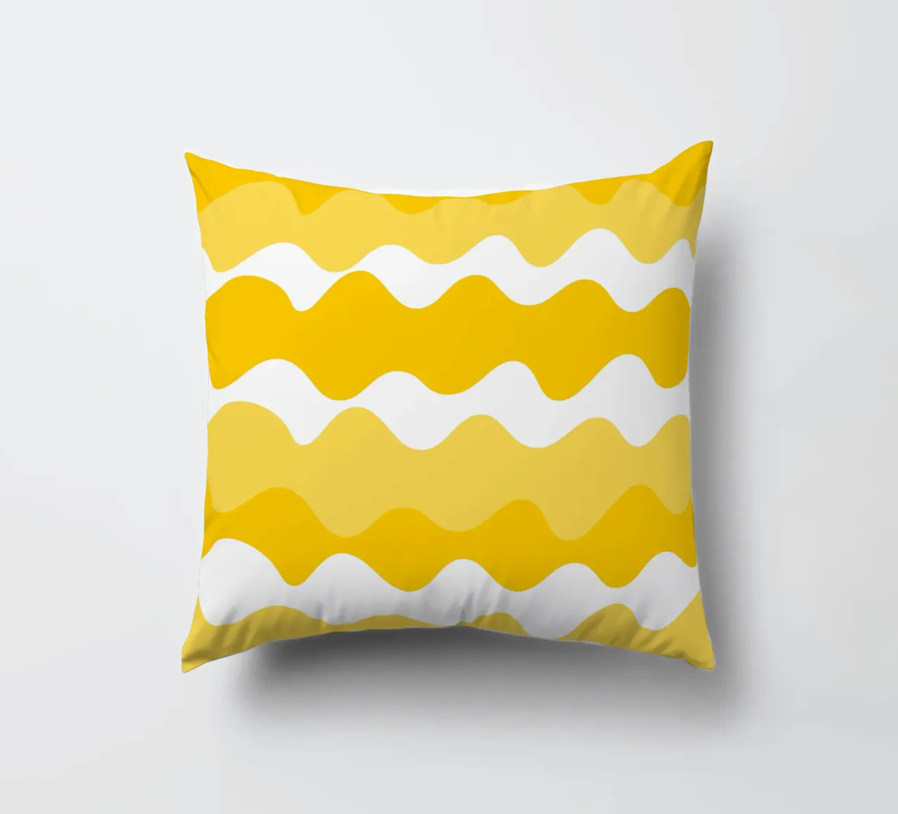 Yellow horizontal wavy gradient cuscino da baobabprintstore