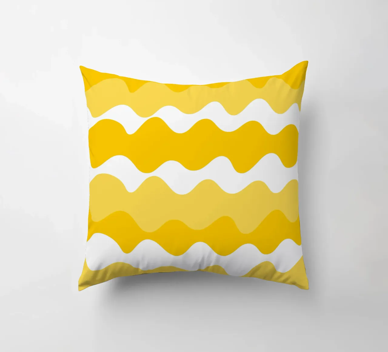 Yellow horizontal wavy gradient cuscino da baobabprintstore