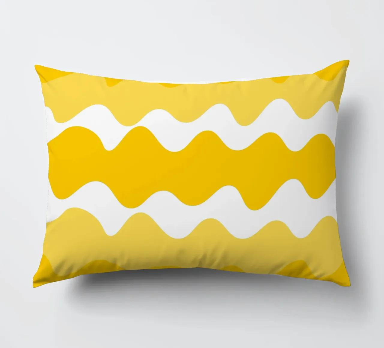 Yellow horizontal wavy gradient cuscino da baobabprintstore