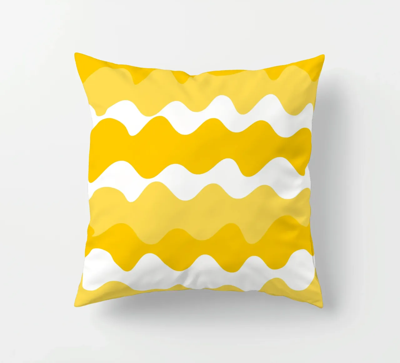 Yellow horizontal wavy gradient cuscino da baobabprintstore