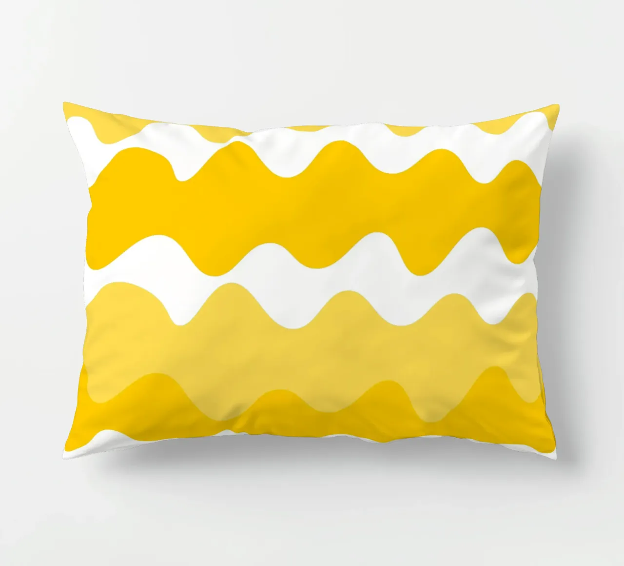 Yellow horizontal wavy gradient cuscino da baobabprintstore