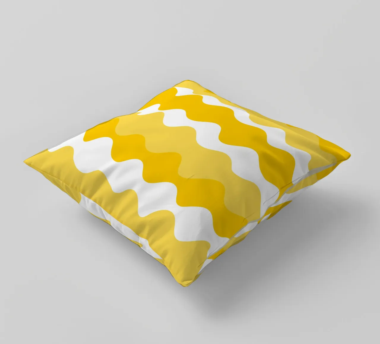 Yellow horizontal wavy gradient cojín de baobabprintstore