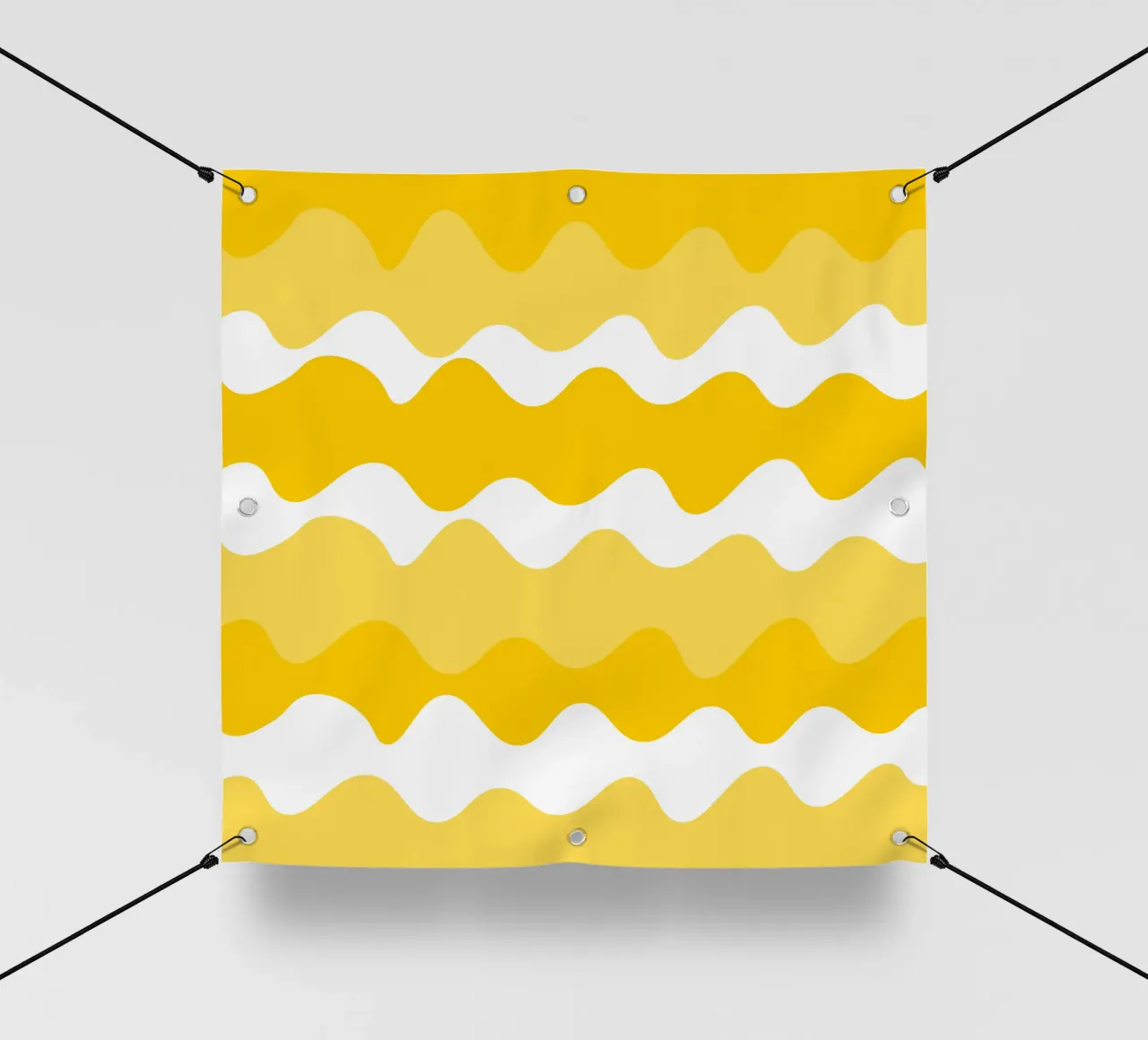 Yellow horizontal wavy gradient telo in pvc da baobabprintstore