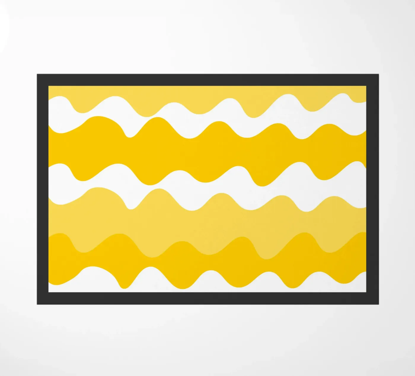 Yellow horizontal wavy gradient deurmat van baobabprintstore
