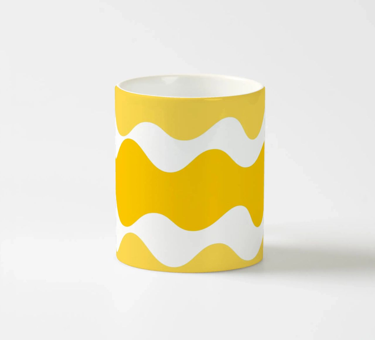 Yellow horizontal wavy gradient tazza in ceramica da baobabprintstore