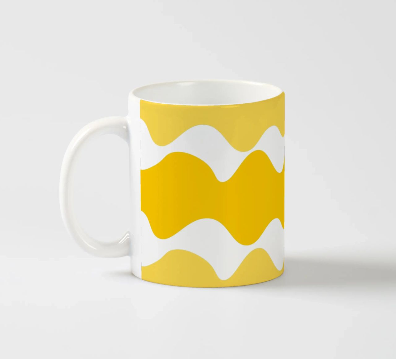 Yellow horizontal wavy gradient tazza in ceramica da baobabprintstore