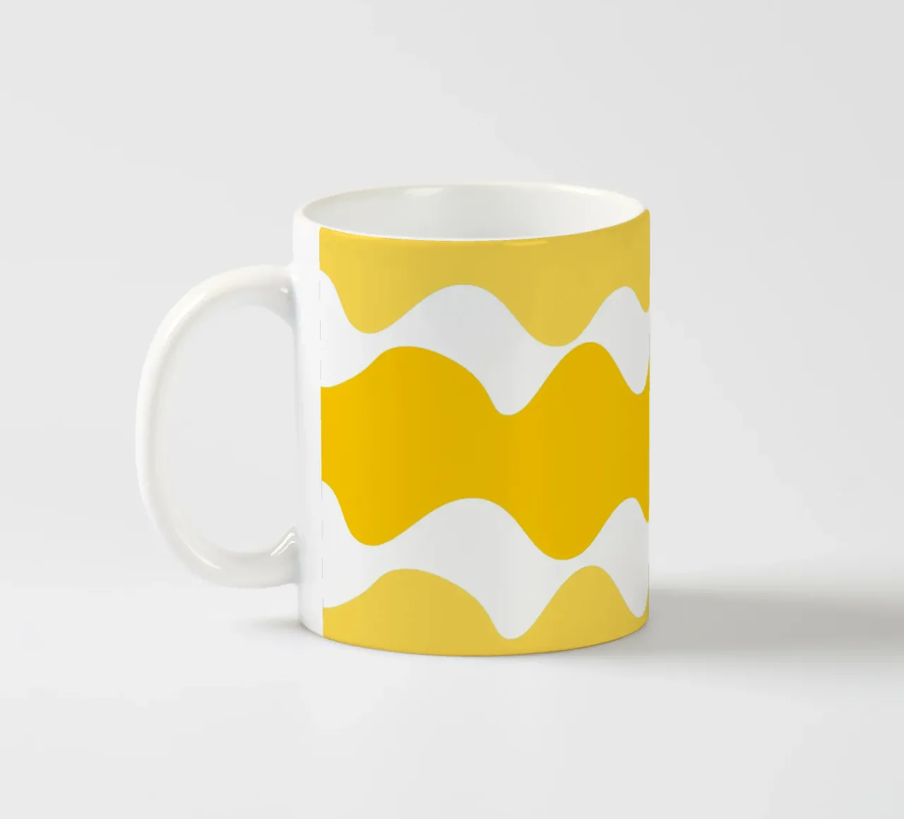 Yellow horizontal wavy gradient tazza in ceramica da baobabprintstore