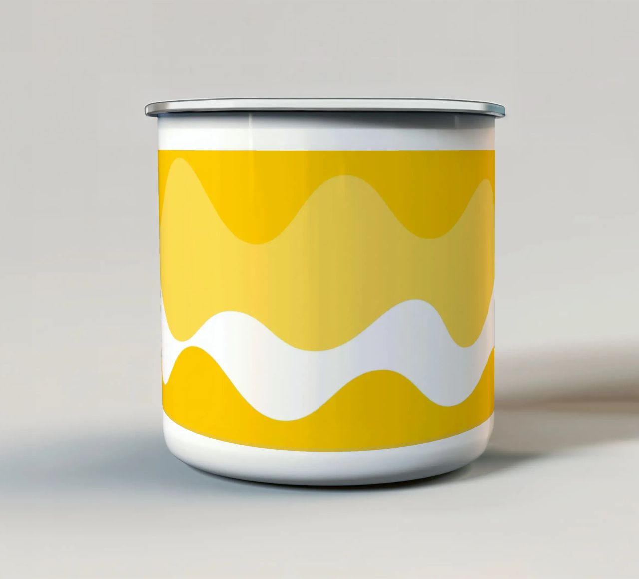 Yellow horizontal wavy gradient tazza in smalto da baobabprintstore