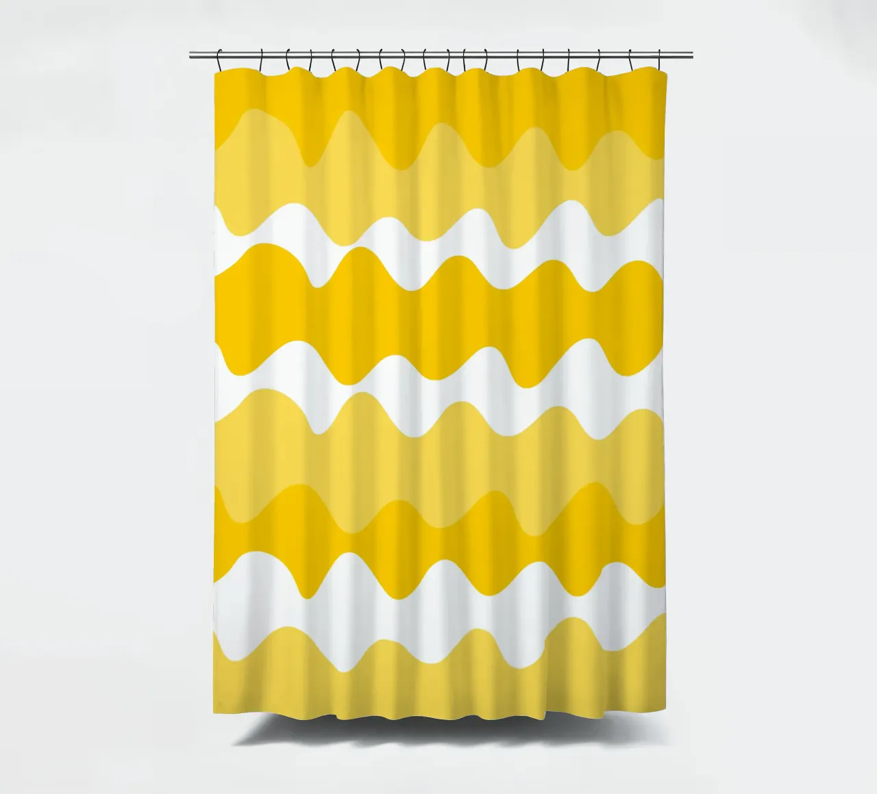 Yellow horizontal wavy gradient tenda da doccia da baobabprintstore