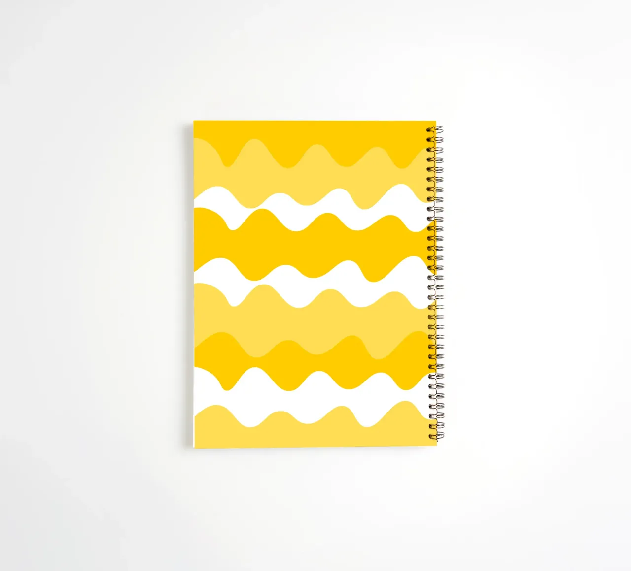 Yellow horizontal wavy gradient spiral notebook by baobabprintstore