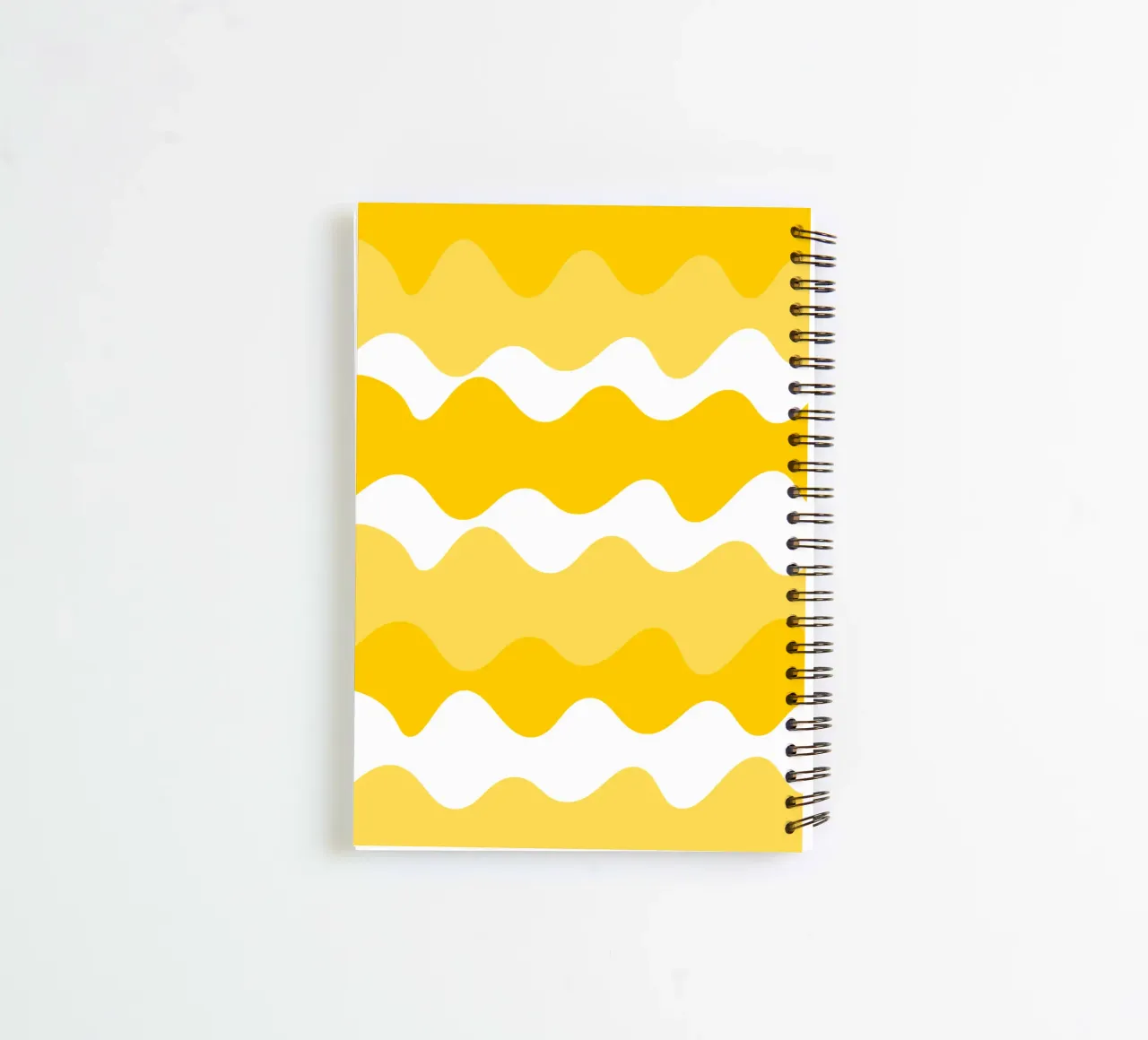 Yellow horizontal wavy gradient spiral notebook by baobabprintstore
